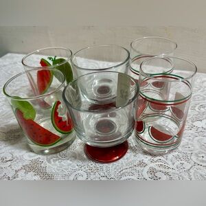 Watermelon Design Glassware Set Lot
